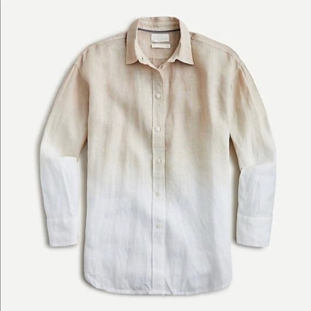 | jcrew stone dip-dye ombré baird mcnutt irish linen shirt |